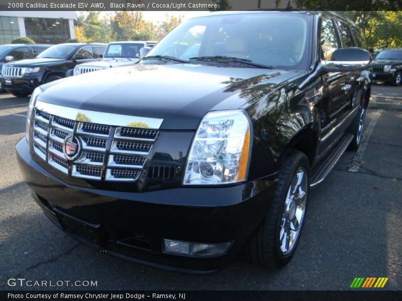 Black Raven / Cocoa/Light Cashmere 2008 Cadillac Escalade ESV AWD