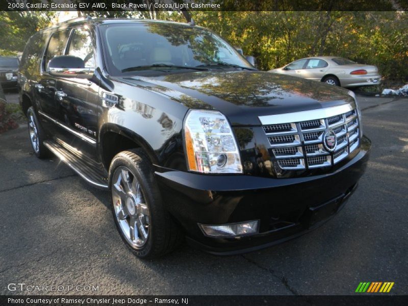 Black Raven / Cocoa/Light Cashmere 2008 Cadillac Escalade ESV AWD