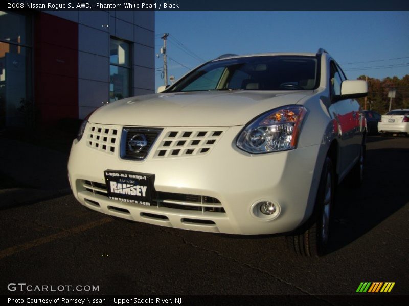 Phantom White Pearl / Black 2008 Nissan Rogue SL AWD