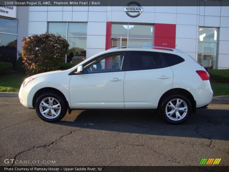 Phantom White Pearl / Black 2008 Nissan Rogue SL AWD