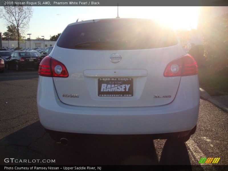 Phantom White Pearl / Black 2008 Nissan Rogue SL AWD