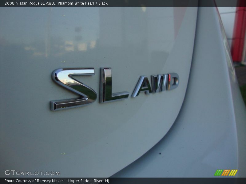 Phantom White Pearl / Black 2008 Nissan Rogue SL AWD