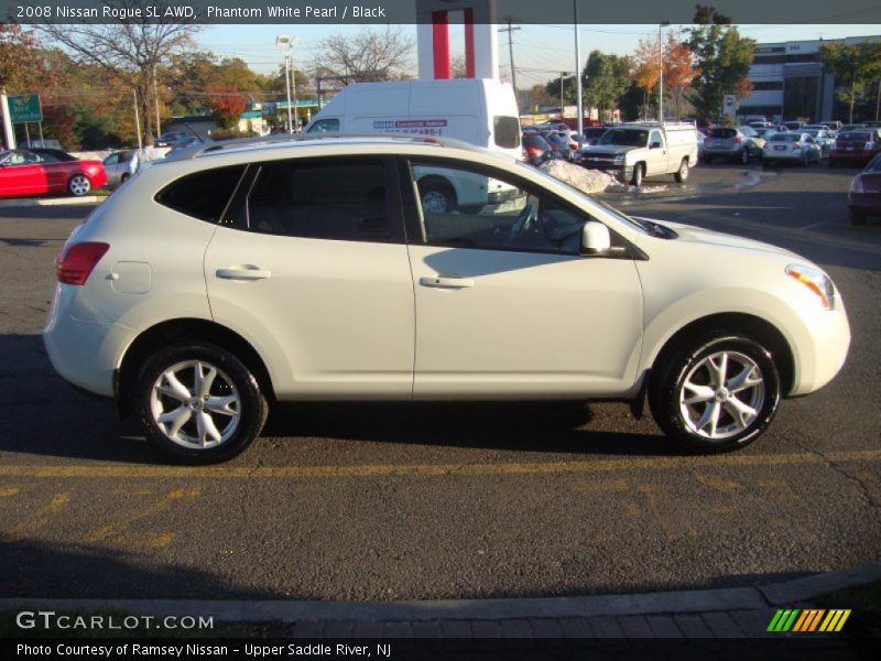Phantom White Pearl / Black 2008 Nissan Rogue SL AWD