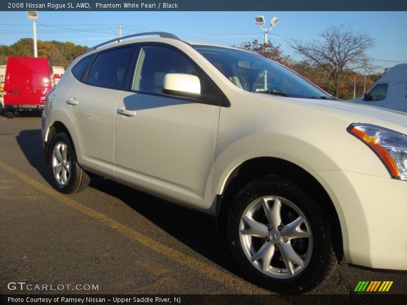Phantom White Pearl / Black 2008 Nissan Rogue SL AWD