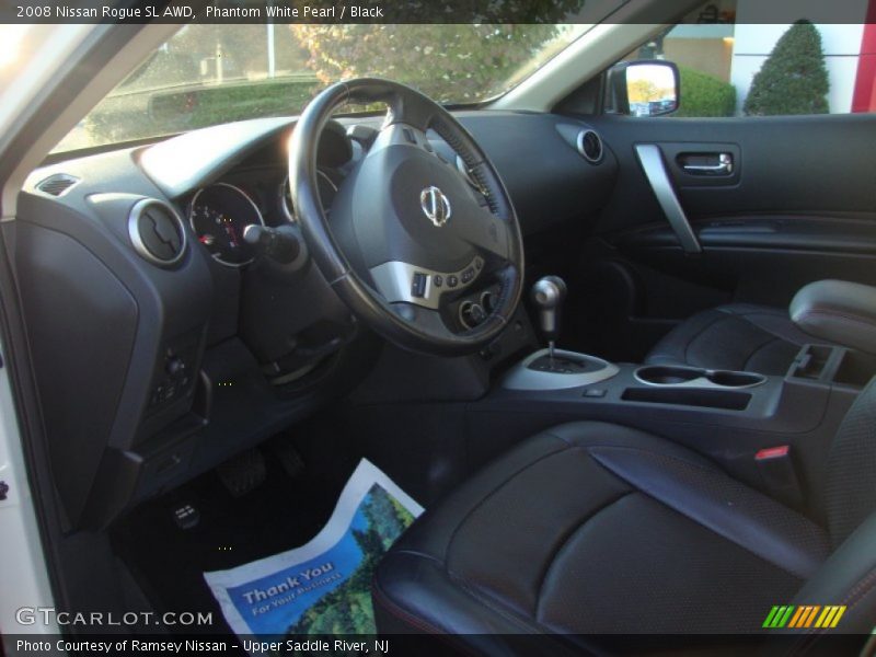 Phantom White Pearl / Black 2008 Nissan Rogue SL AWD