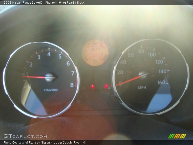 Phantom White Pearl / Black 2008 Nissan Rogue SL AWD