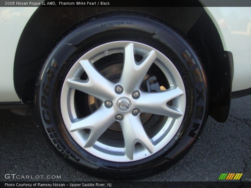 Phantom White Pearl / Black 2008 Nissan Rogue SL AWD