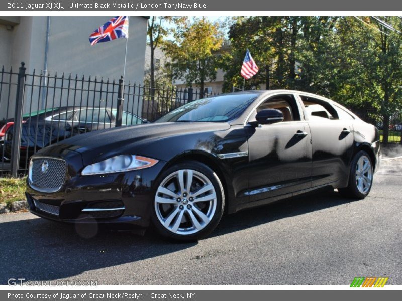 Ultimate Black Metallic / London Tan/Navy Blue 2011 Jaguar XJ XJL