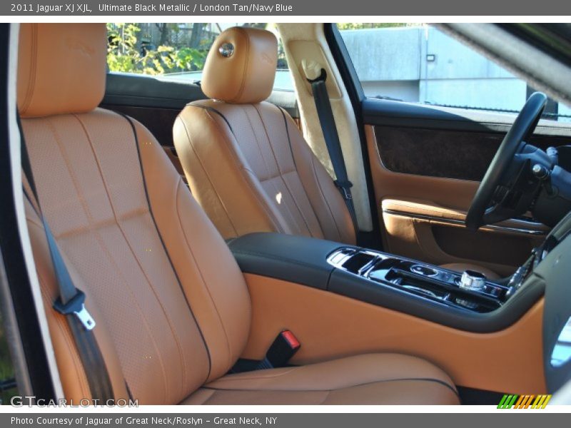 Ultimate Black Metallic / London Tan/Navy Blue 2011 Jaguar XJ XJL
