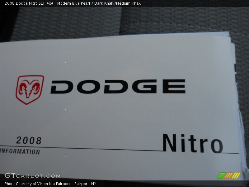 Modern Blue Pearl / Dark Khaki/Medium Khaki 2008 Dodge Nitro SLT 4x4
