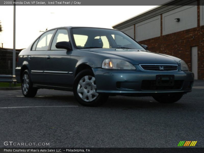 Iced Teal Pearl / Gray 2000 Honda Civic VP Sedan