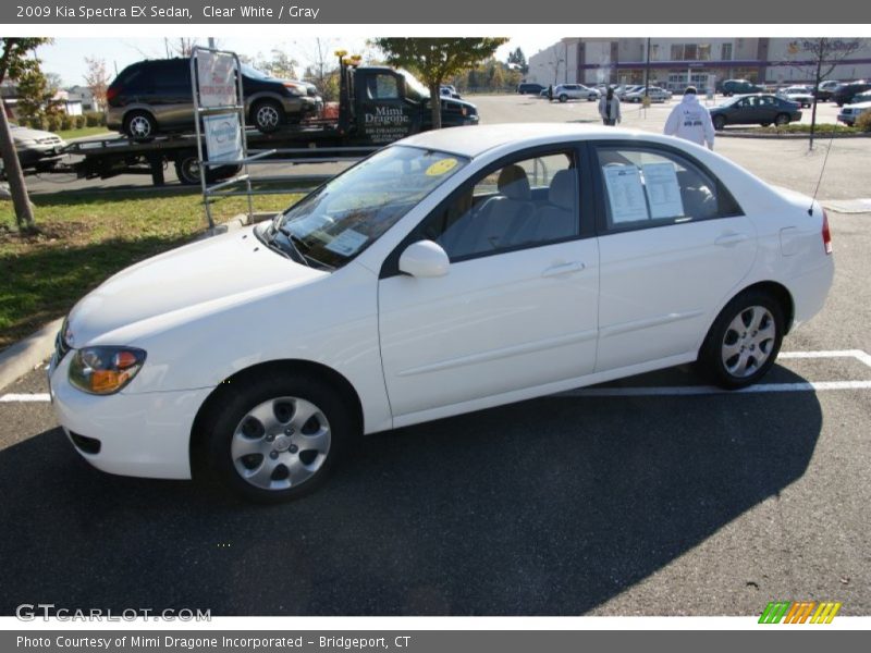 Clear White / Gray 2009 Kia Spectra EX Sedan