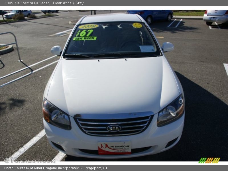 Clear White / Gray 2009 Kia Spectra EX Sedan