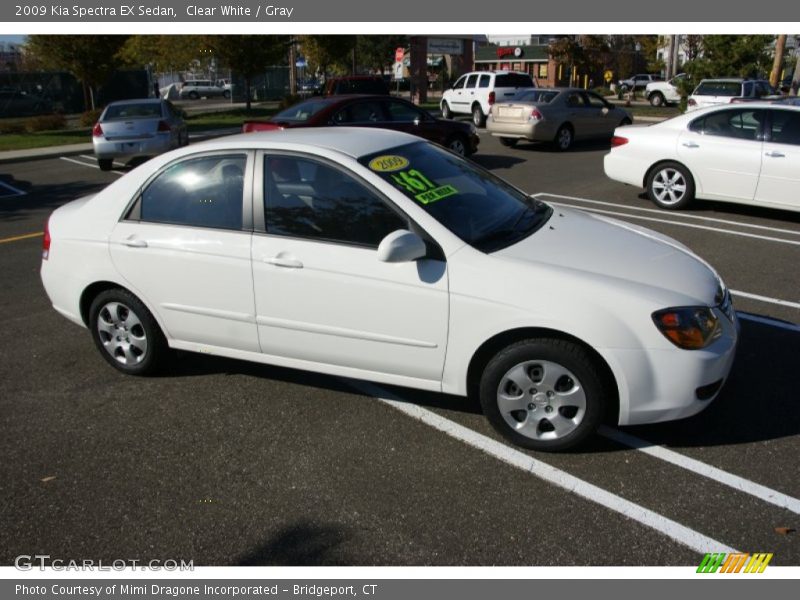 Clear White / Gray 2009 Kia Spectra EX Sedan