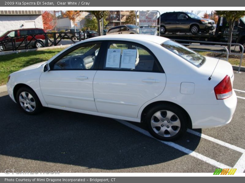 Clear White / Gray 2009 Kia Spectra EX Sedan