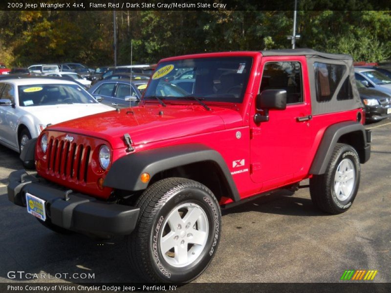 Flame Red / Dark Slate Gray/Medium Slate Gray 2009 Jeep Wrangler X 4x4