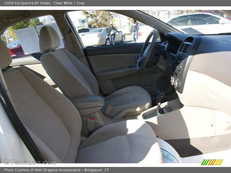 Clear White / Gray 2009 Kia Spectra EX Sedan