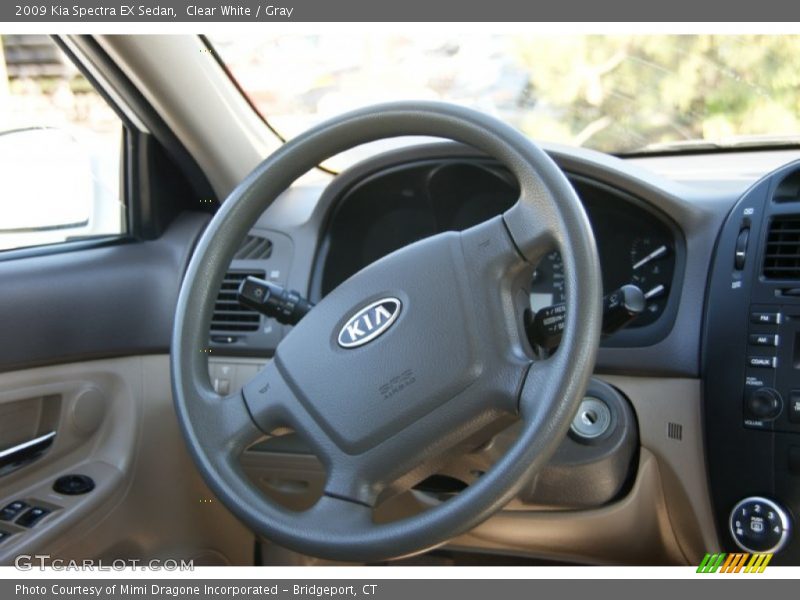 Clear White / Gray 2009 Kia Spectra EX Sedan