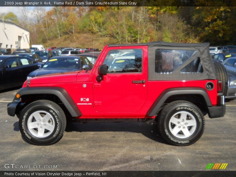 Flame Red / Dark Slate Gray/Medium Slate Gray 2009 Jeep Wrangler X 4x4