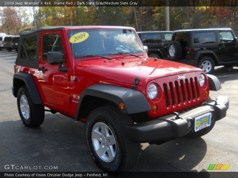 Flame Red / Dark Slate Gray/Medium Slate Gray 2009 Jeep Wrangler X 4x4