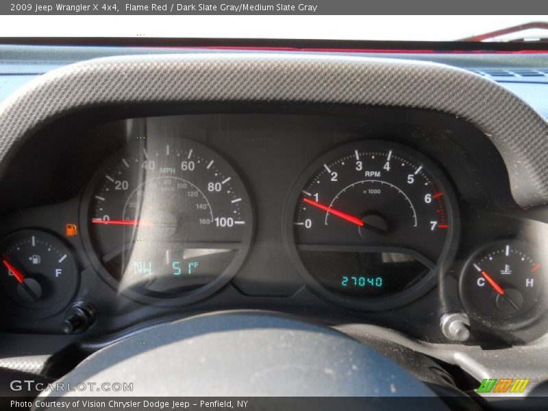 Flame Red / Dark Slate Gray/Medium Slate Gray 2009 Jeep Wrangler X 4x4