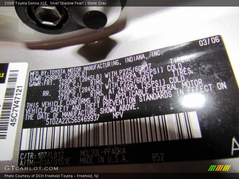 Silver Shadow Pearl / Stone Gray 2006 Toyota Sienna XLE