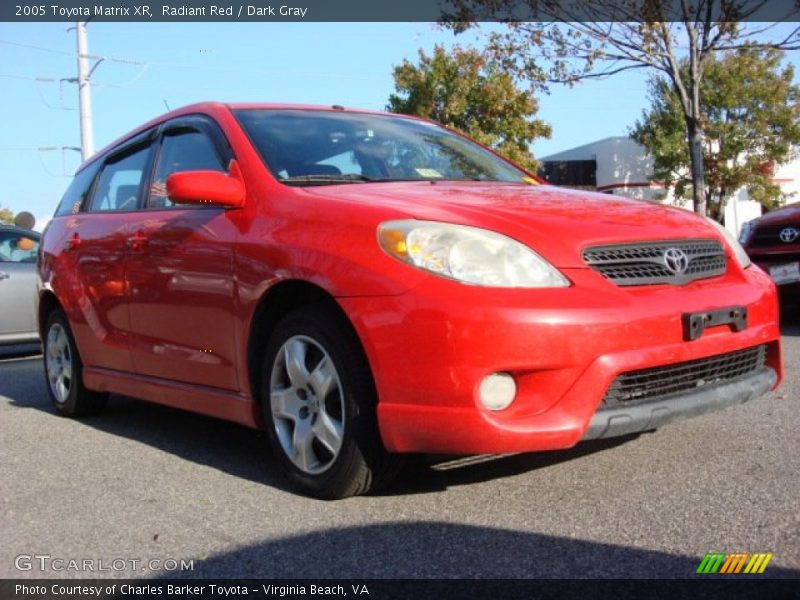 Radiant Red / Dark Gray 2005 Toyota Matrix XR
