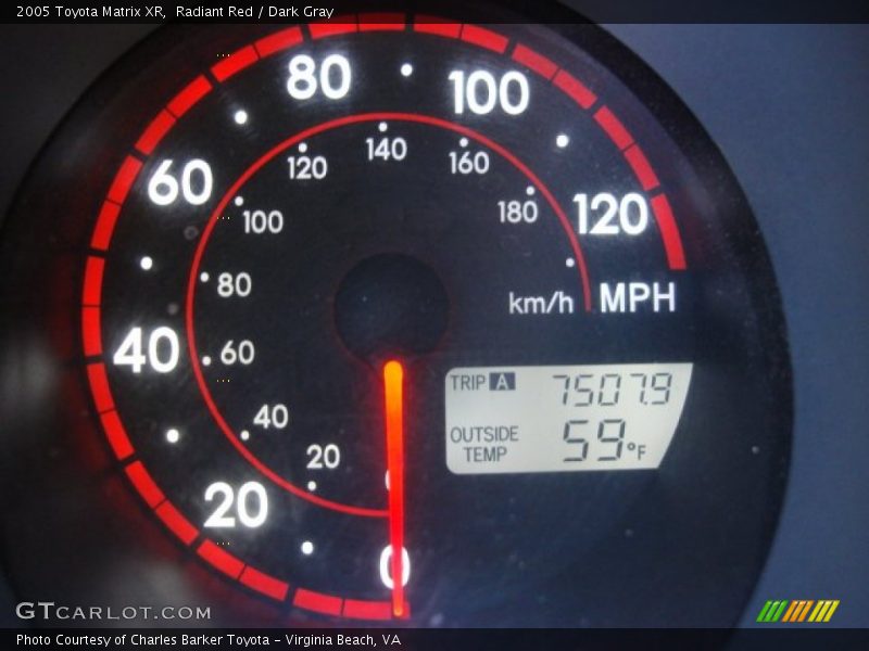 Radiant Red / Dark Gray 2005 Toyota Matrix XR