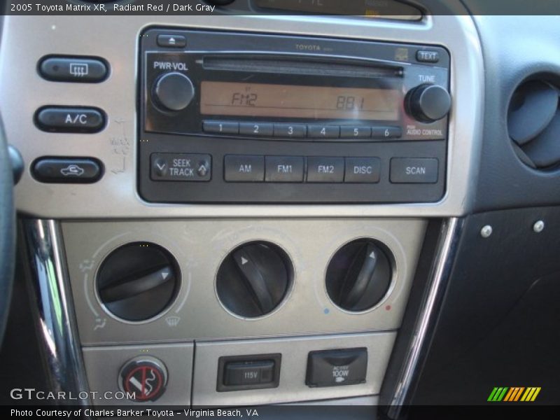 Radiant Red / Dark Gray 2005 Toyota Matrix XR