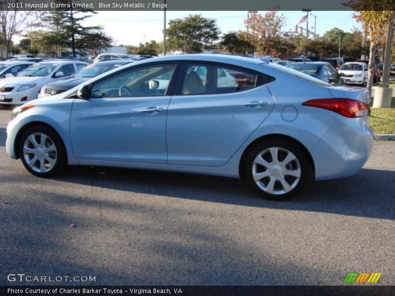 Blue Sky Metallic / Beige 2011 Hyundai Elantra Limited