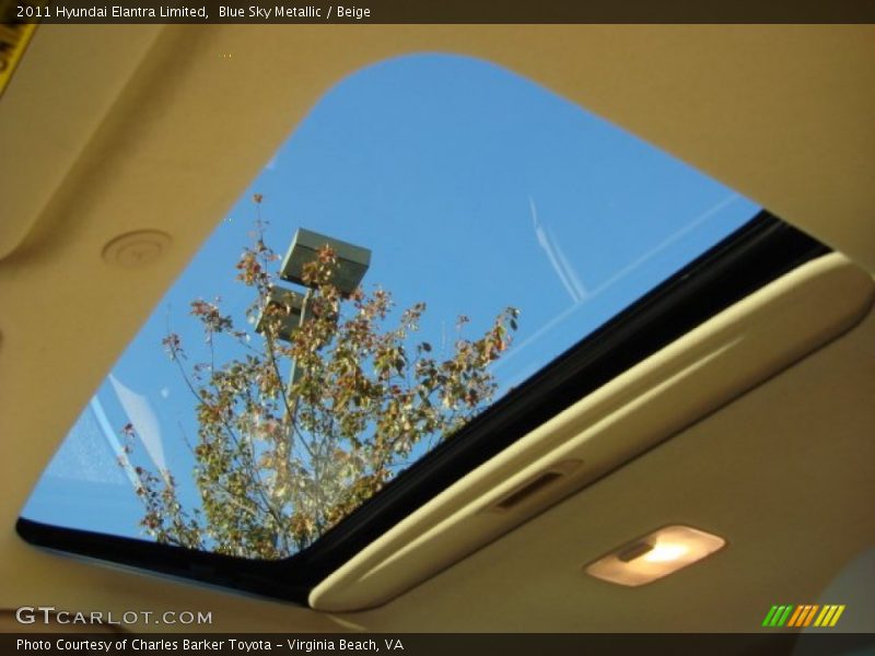 Sunroof of 2011 Elantra Limited