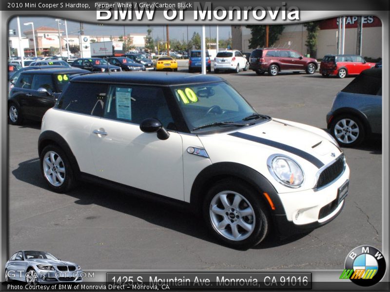 Pepper White / Grey/Carbon Black 2010 Mini Cooper S Hardtop