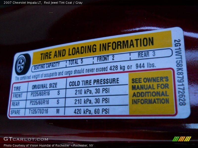 Red Jewel Tint Coat / Gray 2007 Chevrolet Impala LT