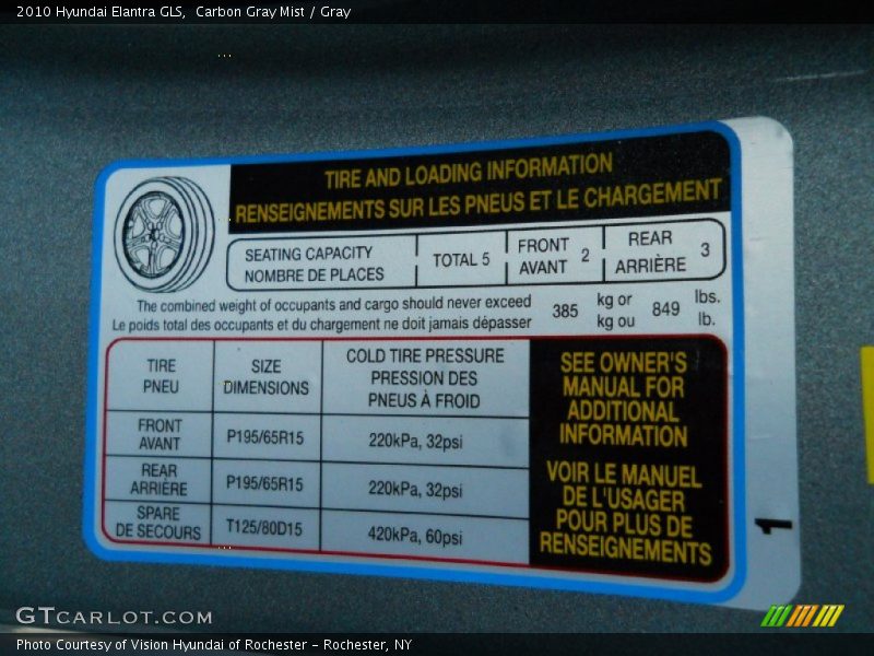 Carbon Gray Mist / Gray 2010 Hyundai Elantra GLS