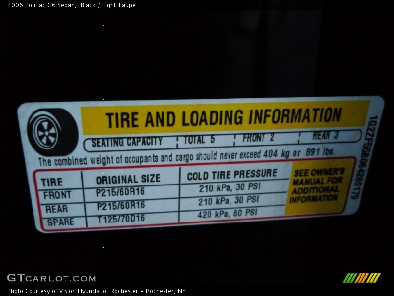 Black / Light Taupe 2006 Pontiac G6 Sedan