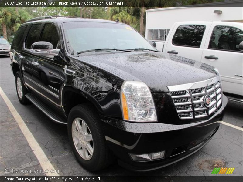 Black Raven / Cocoa/Light Cashmere 2007 Cadillac Escalade AWD