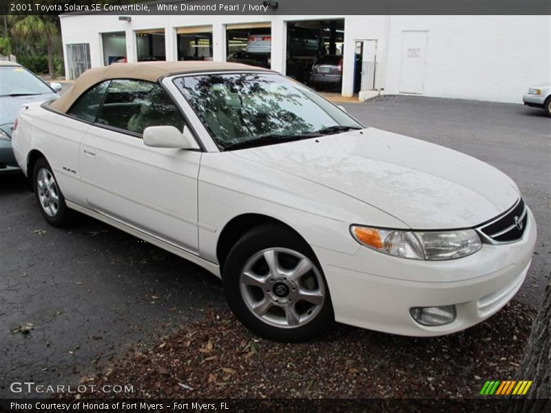 White Diamond Pearl / Ivory 2001 Toyota Solara SE Convertible
