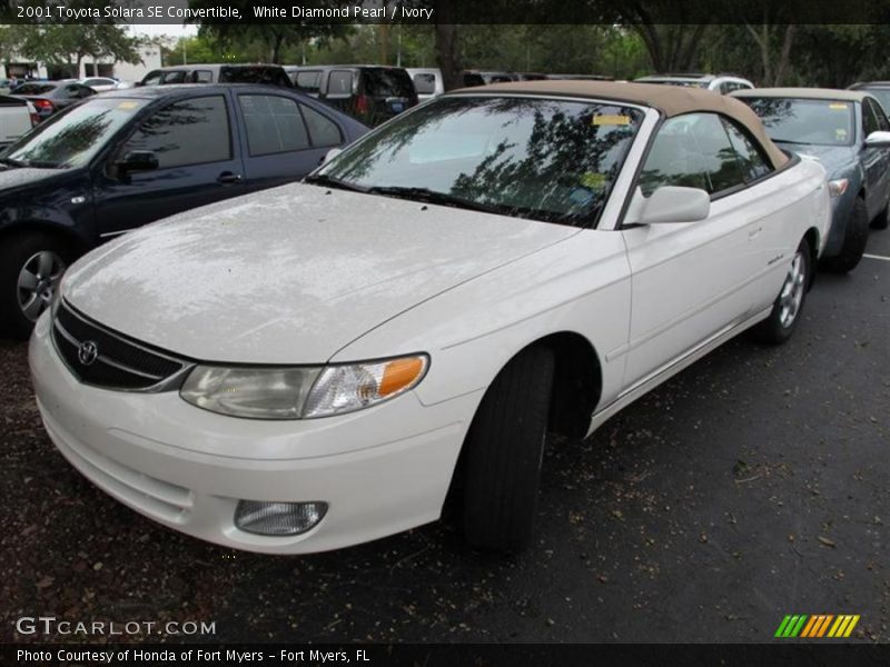 White Diamond Pearl / Ivory 2001 Toyota Solara SE Convertible