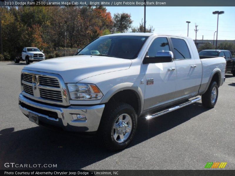 Bright White / Light Pebble Beige/Bark Brown 2010 Dodge Ram 2500 Laramie Mega Cab 4x4