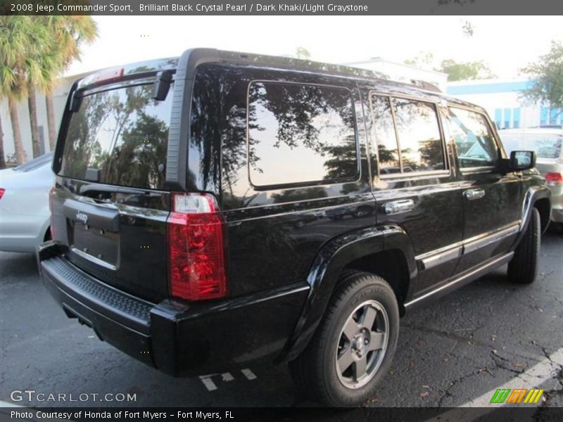 Brilliant Black Crystal Pearl / Dark Khaki/Light Graystone 2008 Jeep Commander Sport