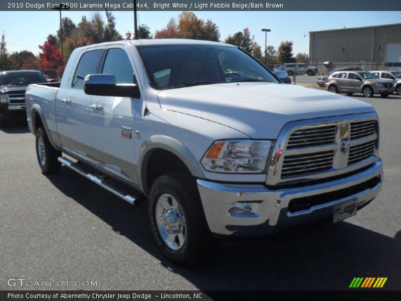 Bright White / Light Pebble Beige/Bark Brown 2010 Dodge Ram 2500 Laramie Mega Cab 4x4