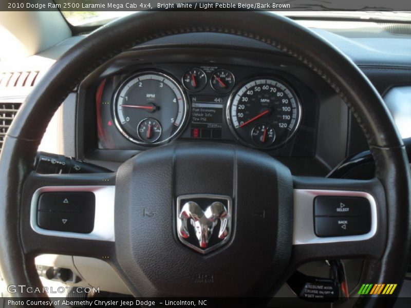 Bright White / Light Pebble Beige/Bark Brown 2010 Dodge Ram 2500 Laramie Mega Cab 4x4