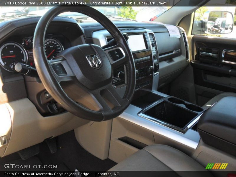Bright White / Light Pebble Beige/Bark Brown 2010 Dodge Ram 2500 Laramie Mega Cab 4x4