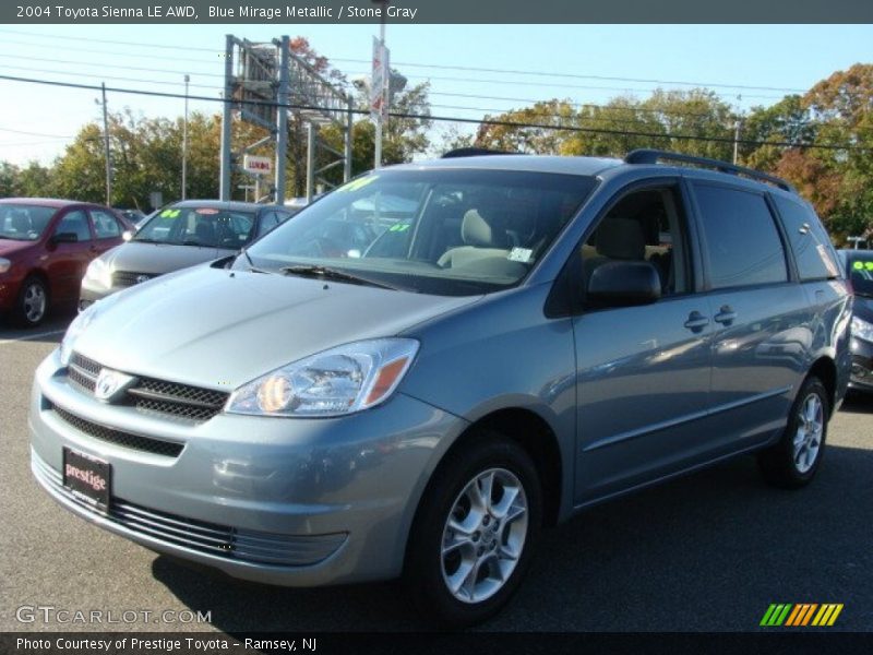 Blue Mirage Metallic / Stone Gray 2004 Toyota Sienna LE AWD