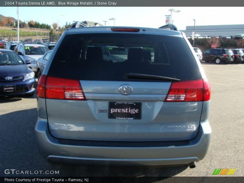 Blue Mirage Metallic / Stone Gray 2004 Toyota Sienna LE AWD