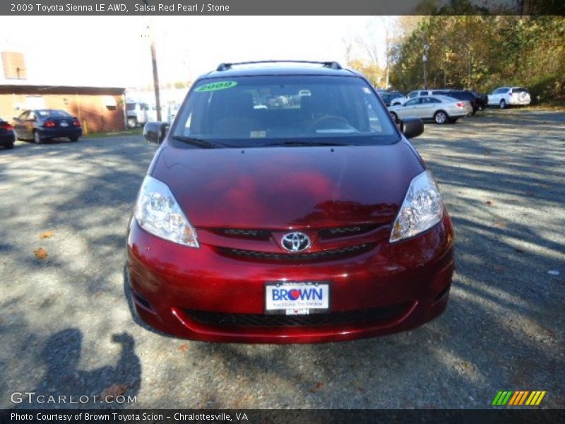 Salsa Red Pearl / Stone 2009 Toyota Sienna LE AWD