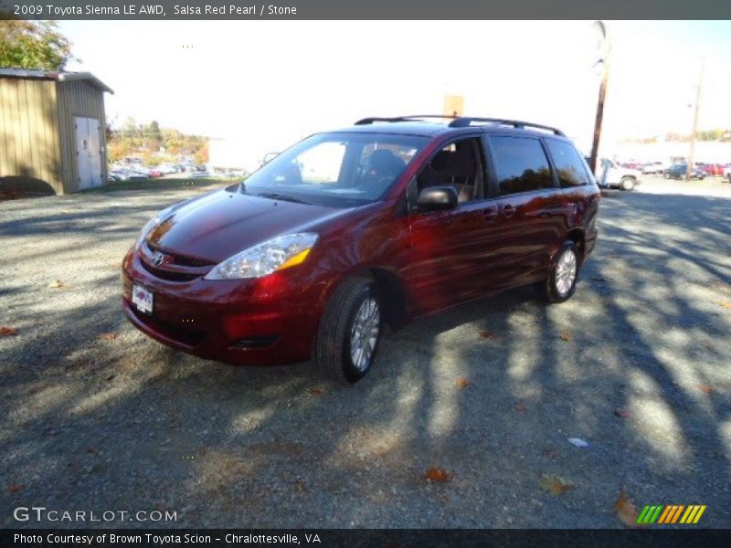 Salsa Red Pearl / Stone 2009 Toyota Sienna LE AWD