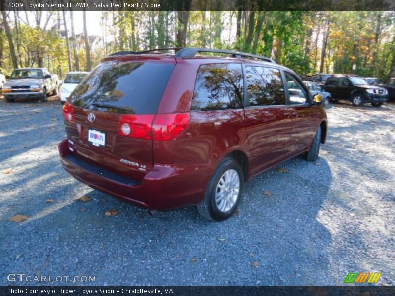 Salsa Red Pearl / Stone 2009 Toyota Sienna LE AWD