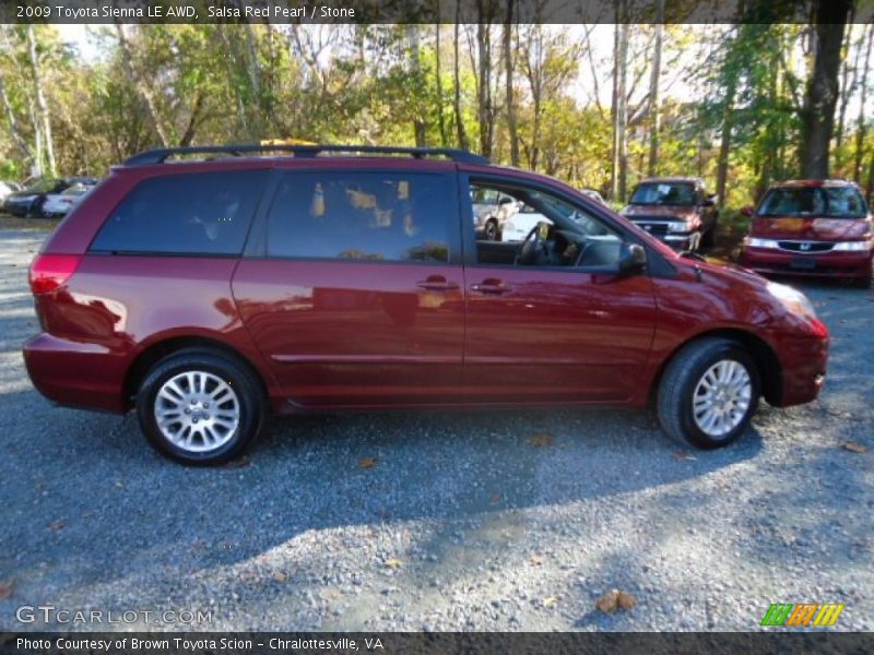 Salsa Red Pearl / Stone 2009 Toyota Sienna LE AWD