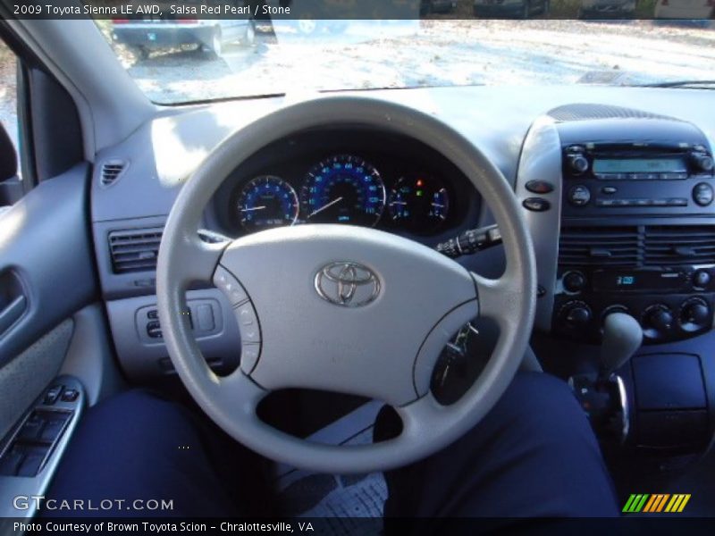 Salsa Red Pearl / Stone 2009 Toyota Sienna LE AWD